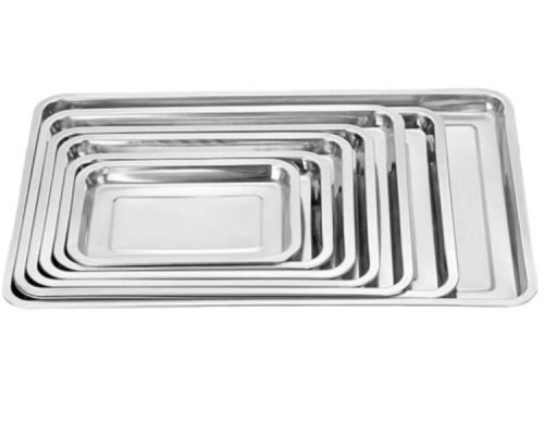 Bandeja Rectangular  de Acero Inoxidable